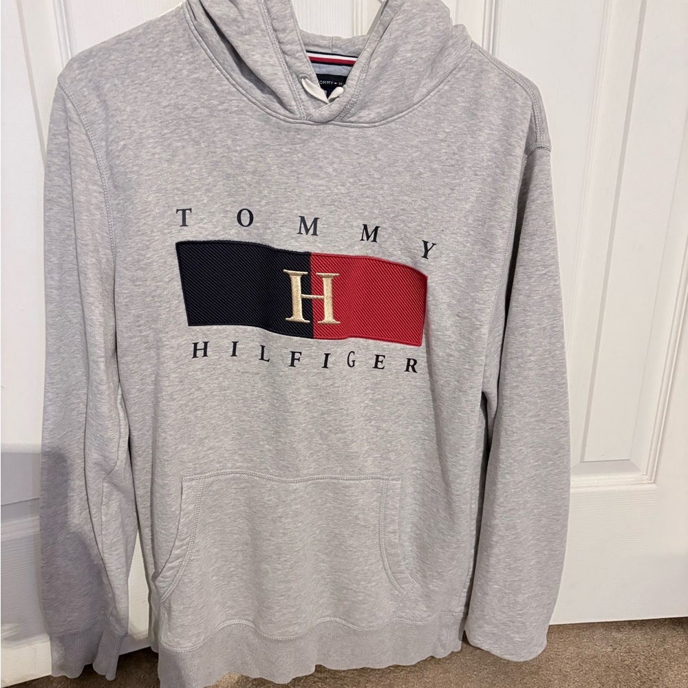 Tommy Hilfiger Light Gray Hoodie with Logo